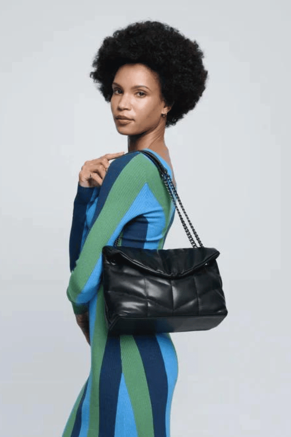 Mersi Vegan Leather Mila Shoulder Bag - Black