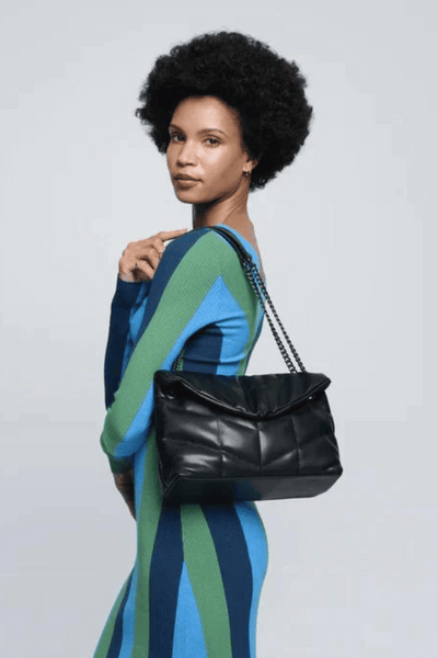 Mersi Vegan Leather Mila Shoulder Bag - Black