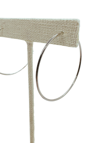 Natasha Thin Hoop - White Gold