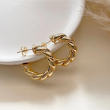 Splash Jewelry Twisted Elegance Hoops - Gold