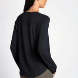 Stassia Long Sleeve Crewneck Tee - Black