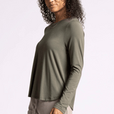 Stassia Long Sleeve Crewneck Tee - Grape Leaf