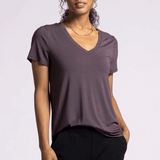 Tatiana V-Neck Tee - Raisin