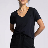 Tatiana V-Neck Tee - Black