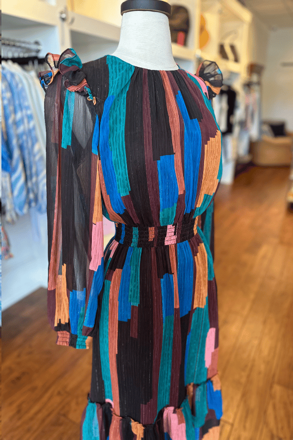Willa Story Claudia Midi Dress - Block Stripe