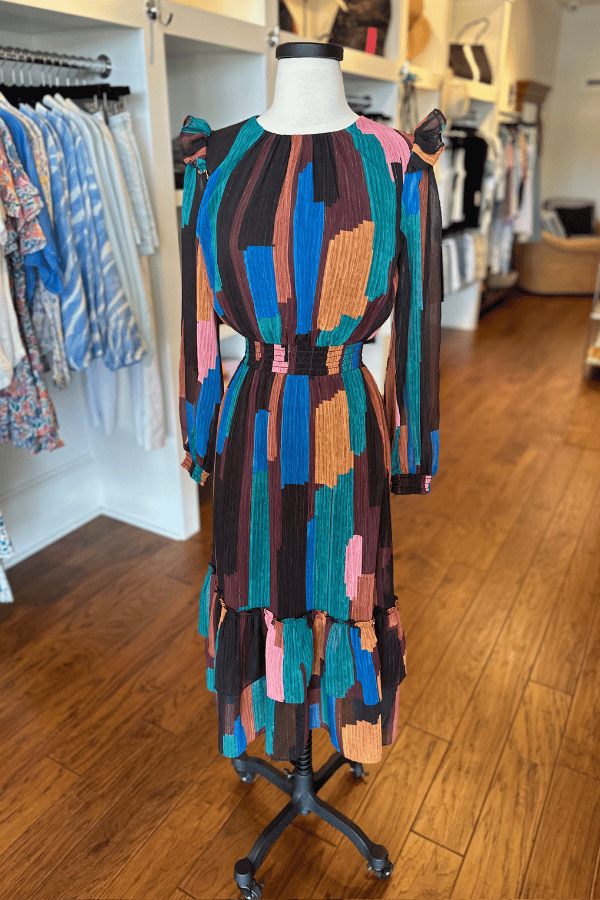 Willa Story Claudia Midi Dress - Block Stripe