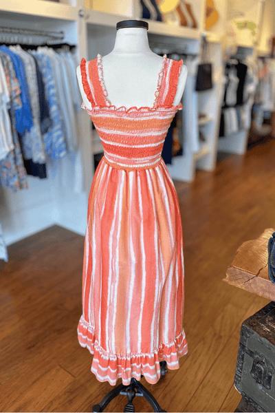 Willa Story Joanna Dress - Orange Stripes