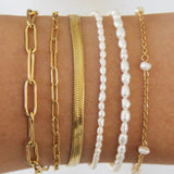 Maive Small Paperclip Chain Bracelet - Gold