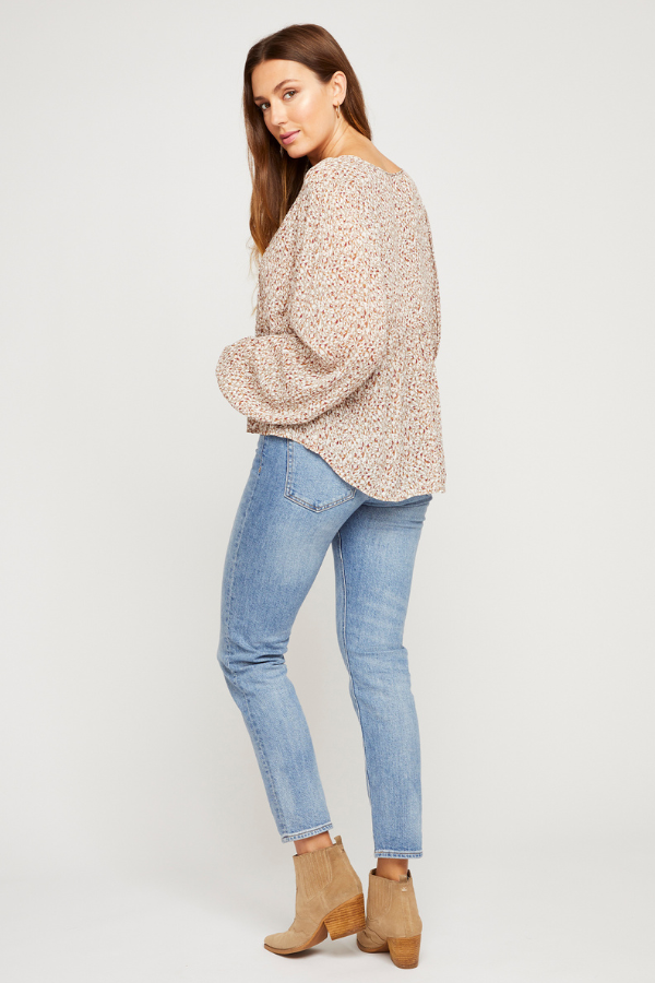 Gentle Fawn Clarita Long Sleeve Blouse - Taupe Speckle