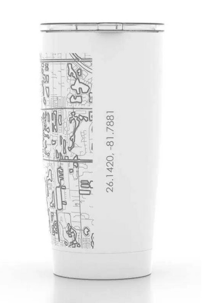 Naples Downtown Map 20 oz Insulated Tumbler - White