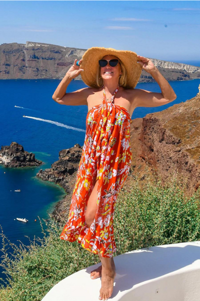 Walker & Wade La Playa Skirt - Orange Floral