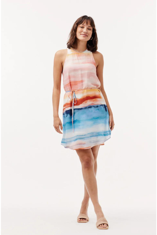 Bella Dahl Racerback Mini Dress - Horizon Sunset